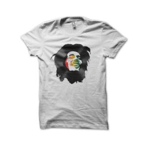 Rasta Tee-Shirt Bob marley t-shirt in white vinyl