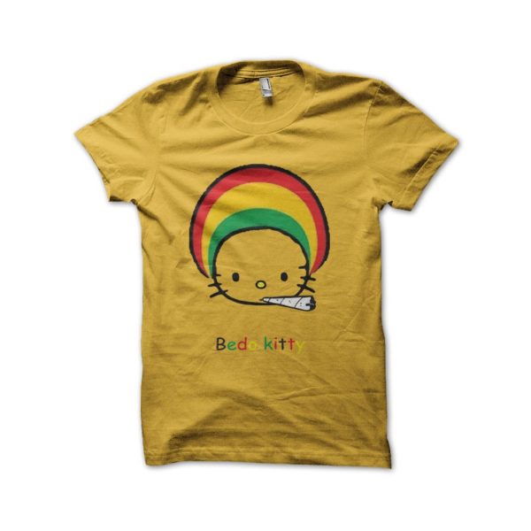 Rasta Tee-Shirt Hello kitty t-shirt parody bedo kitty yellow