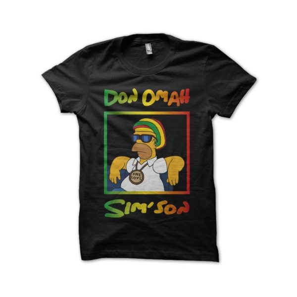 Rasta Tee-Shirt Homer Simpson T-shirt parody Sim'son black rasta Don Omah