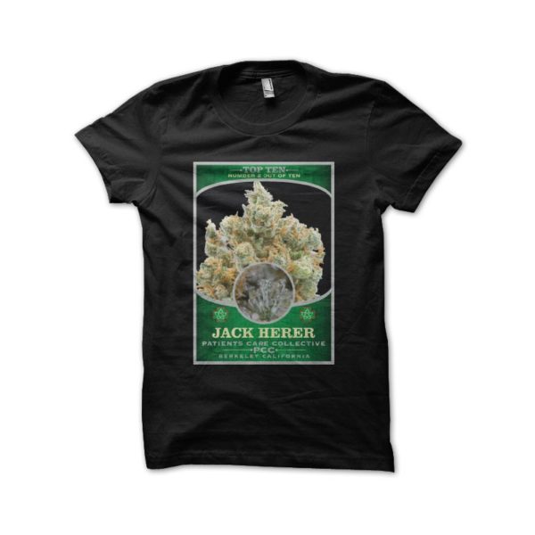 Rasta Tee-Shirt Jack Herer cannabis shirt Top Ten Black