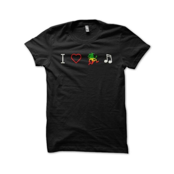 Rasta Tee-Shirt Shirt i love reggae black music