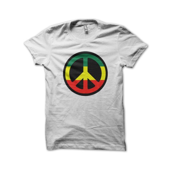 Rasta Tee-Shirt Shirt rasta white wheel of Peace