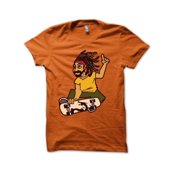Rasta Tee-Shirt Shirt skateboard rasta reggae dub style orange