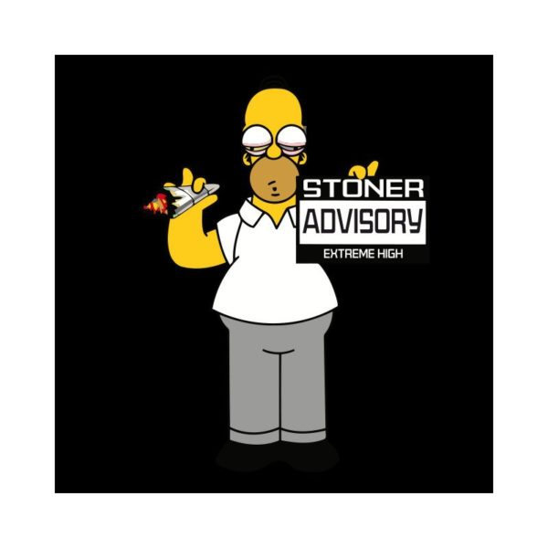 Rasta Tee-Shirt Shirt stoner advisory extreme high Parody Homer simpson white black