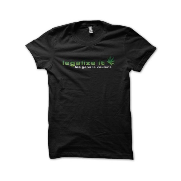 Rasta Tee-Shirt T-Shirt Legalize cannabis people want black