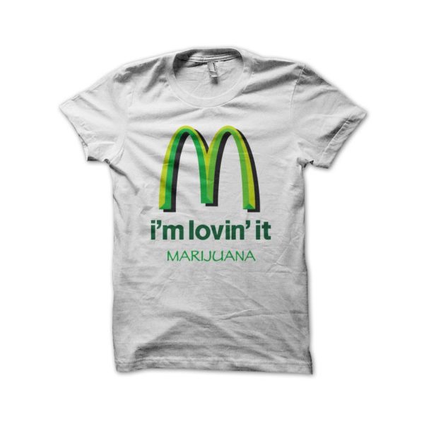 Rasta Tee-Shirt T-shirt Mac Donald parody Marijuana white