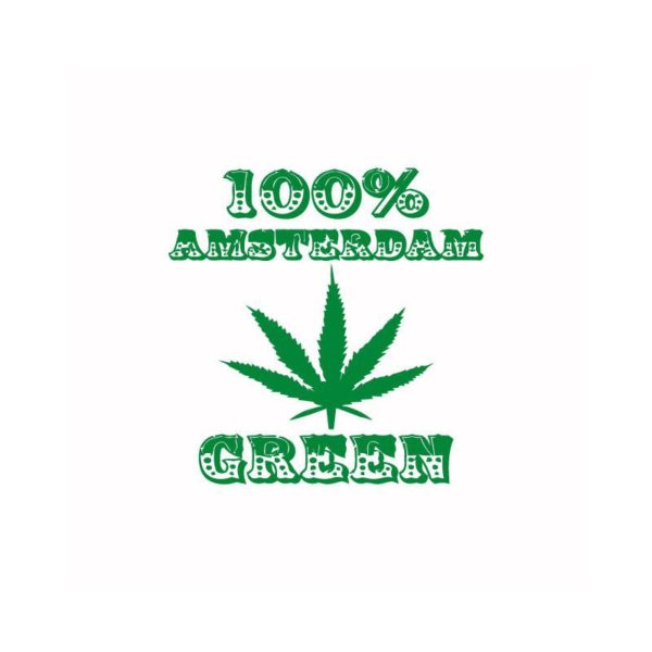 Rasta Tee-Shirt T-shirt Marijuana Hemp Amsterdam green white