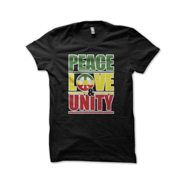 Rasta Tee-Shirt T-shirt Peace love & unity black