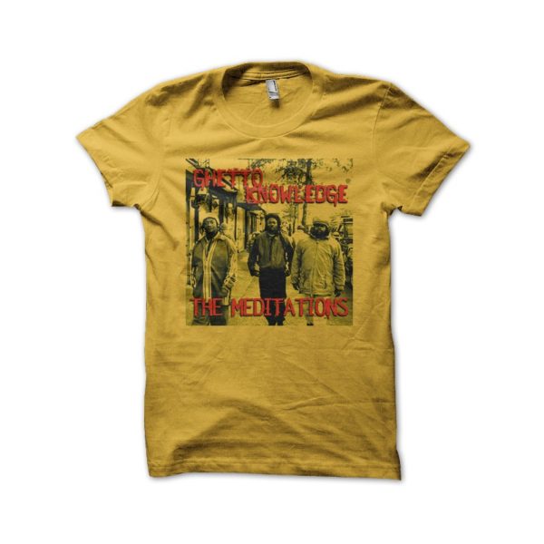 Rasta Tee-Shirt T-shirt The Meditations Ghetto Knowledge yellow
