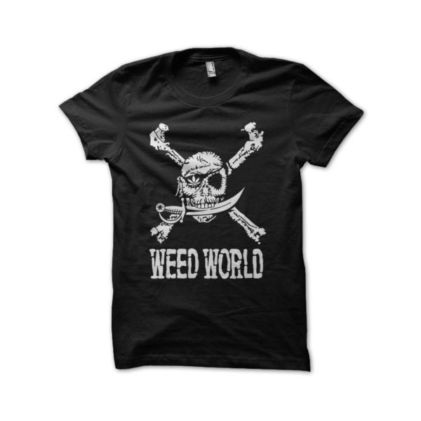 Rasta Tee-Shirt T-shirt Weed World Jolly Roger black