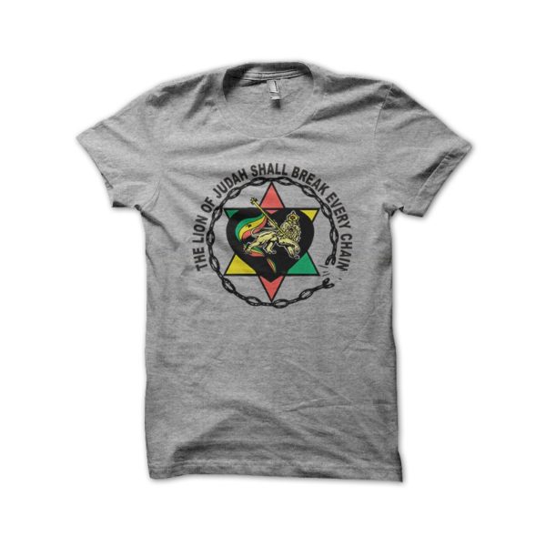 Rasta Tee-Shirt T-shirt the lion of judah gray