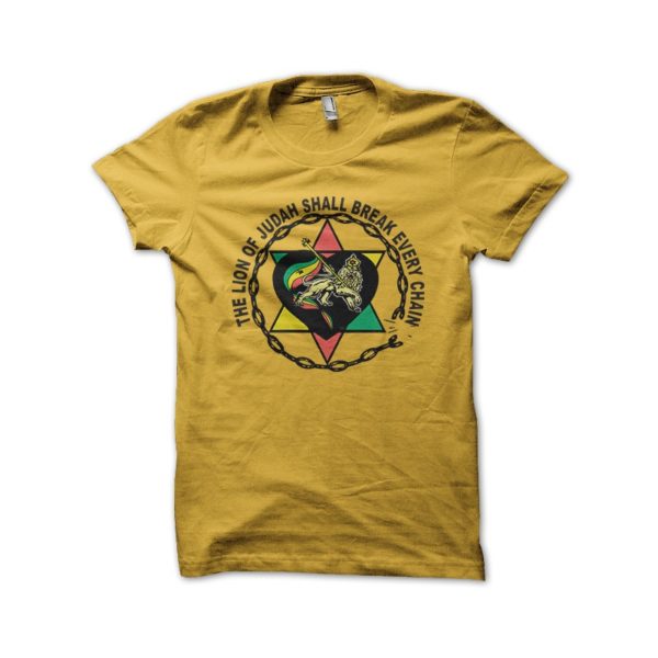 Rasta Tee-Shirt T-shirt the lion of judah yellow