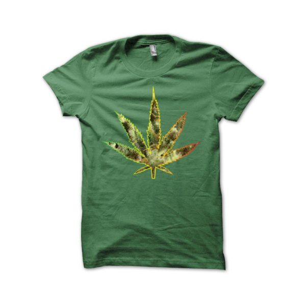 Rasta Tee-Shirt T-shirt weed flower inside leaf green