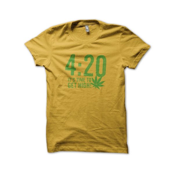 Rasta Tee-Shirt Tee Shirt Yellow 420 cannabis weed