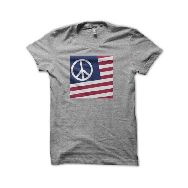 Rasta Tee-Shirt Tee shirt USA Peace and Love Woodstock 69 grey