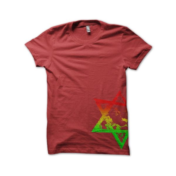 Rasta Tee-Shirt Tshirts LION of JUDAH red version