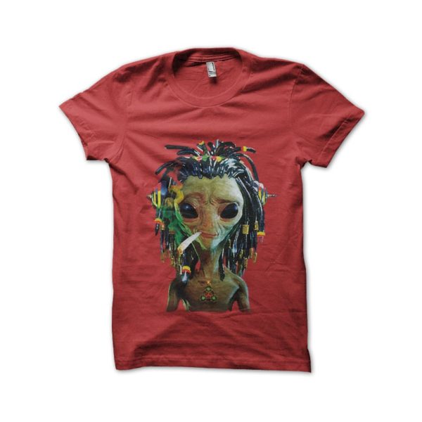 Rasta Tee-Shirt UFO shirt rasta smoke join her red