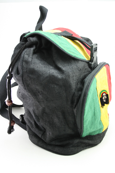 Backpack Hemp Organic Natural Fair Trade Rastaman Green Yellow Red Black