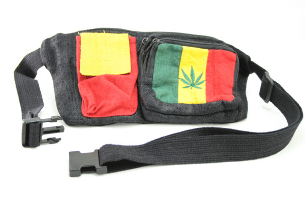 Bag Waist Hemp Pockets Marijuana Rasta Colors