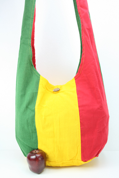 Bag Hippie Big Size Shoulder Button Green Yellow Red