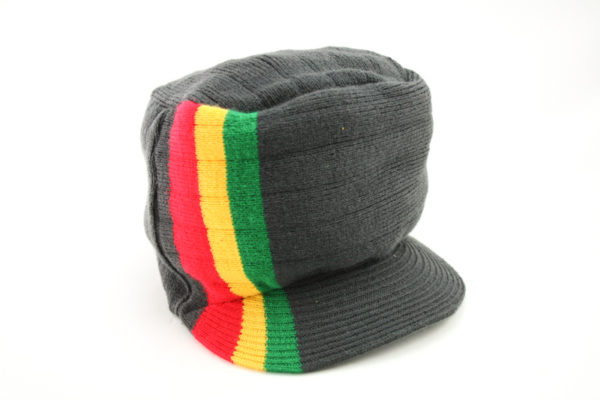 Cap Black Hiphop Side Green Yellow Red Stripes
