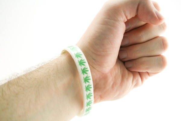 Wristband White Rubber Green Ganja
