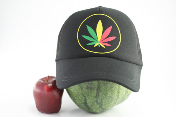 Cap Black Color Green Yellow Red Cannabis Leaf