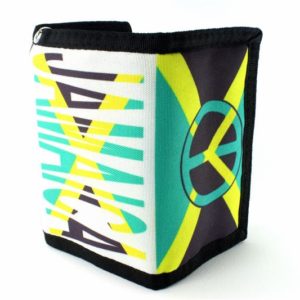Chain Wallet Jamaica Flag Peace and Love Green Yellow Black