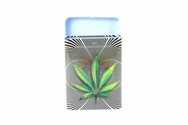 Cigarette Case Gray Psychedelic Cannabis