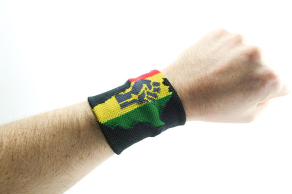 Rasta Store Africa Power Wristband Rasta Colors Africa on Black Writsband
