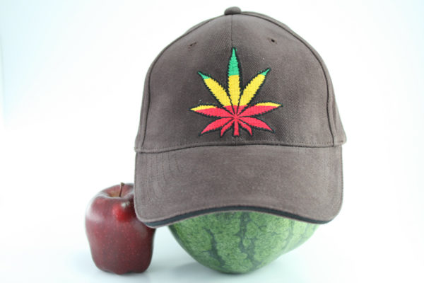 Cap Brown Color Rasta Cannabis Leaf