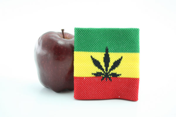 Rasta Store Cannabis Wristband Green Yellow Red Stripes Writsband with Leaf