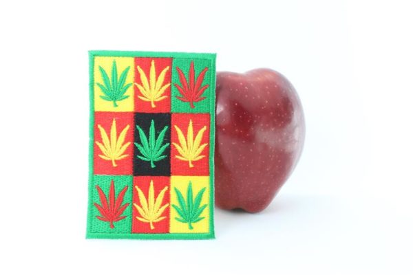 Patch Cannabis Leaves Green Yellow Red Squares