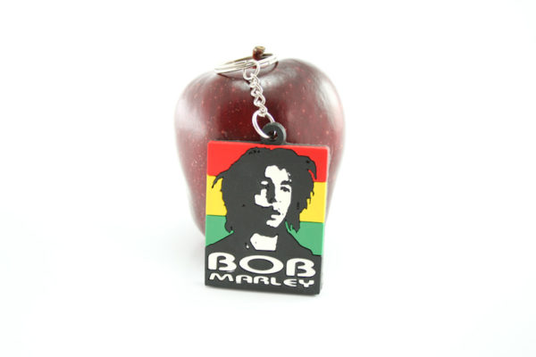 Bob Marley Keychain Black and White Bob Portrait