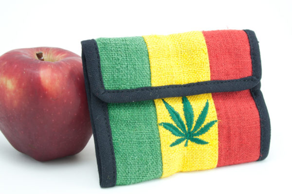 Wallet Hemp Cannabis Leaf Velcro Zip