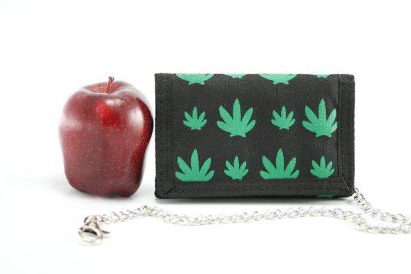 Wallet Fabric Chain Green Weed Leaf