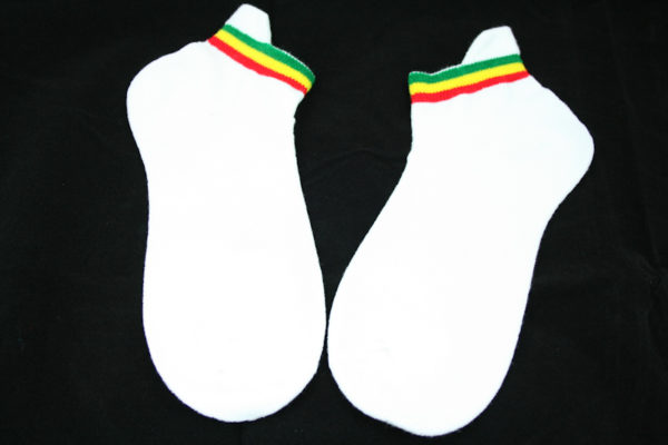 Low-cut Socks White Small Rasta Stripes All Sizes