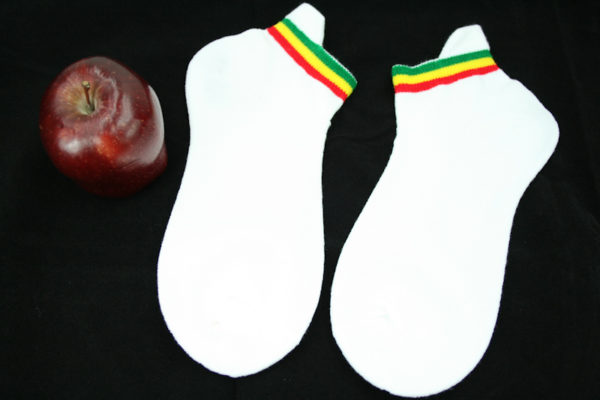 Low-cut Socks White Small Rasta Stripes All Sizes