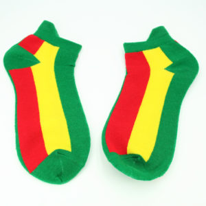 Green Socks with Yellow and Red Stripes Rasta Socks Unisex Stretchable Men