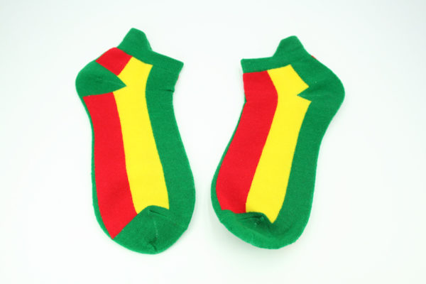 Green Socks with Yellow and Red Stripes Rasta Socks Unisex Stretchable Men