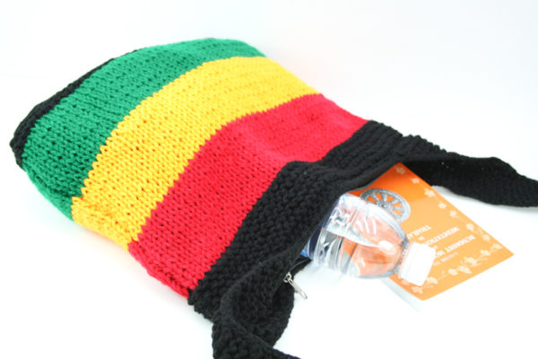Bag Shoulder Knitted Green Yellow Red Black Zip