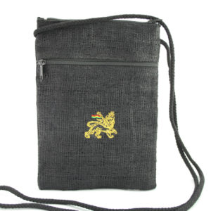 Bag Passport Black Hemp Lion of Judah Zip