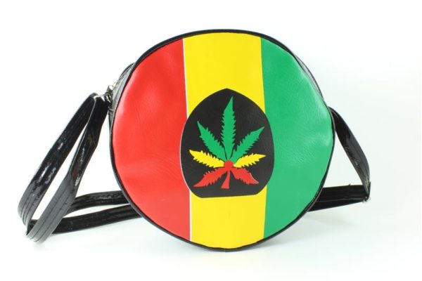 Bag Vinyl Black Circle Shoulder Marijuana