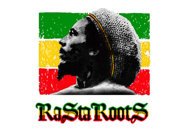 Bob Marley Portrait Rasta Roots White Tee-Shirt