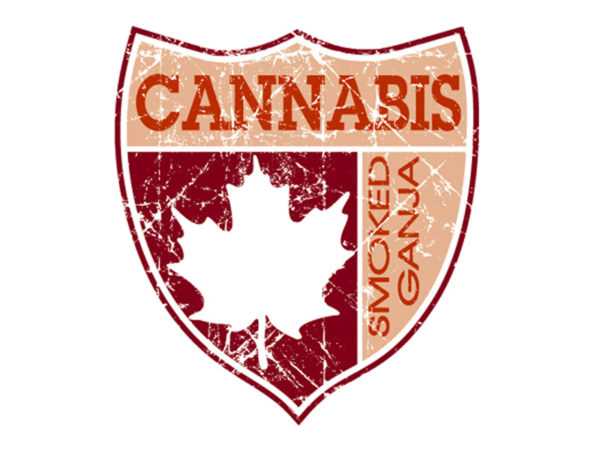 Arms of Canada Cannabis Maple Leaf White Tee-Shirt