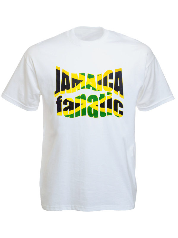 Jamaica Flag Colors Fanatic White Tee-Shirt