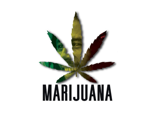 Marijuana Leaf Bob Marley Portrait White Tee-Shirt