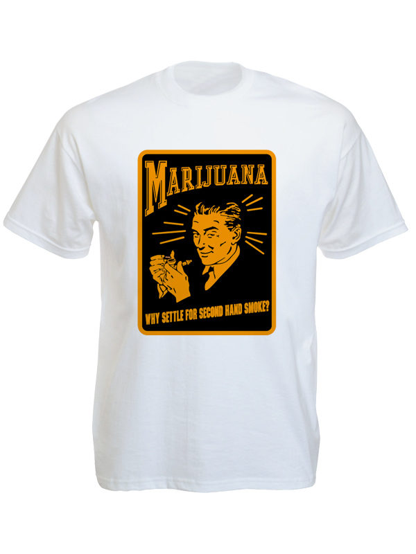Marijuana Advertising Retro Poster White Tee-Shirt