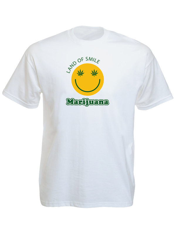 Land of Smile Marijuana White Tee-Shirt