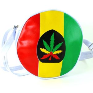 Bag Vinyl White Circle Recyclable Cannabis Leaf